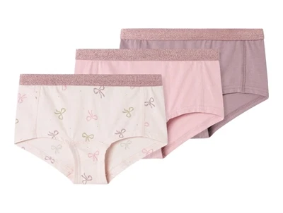 Name It hipsters i rosa med sløjfeprint 3 pak
